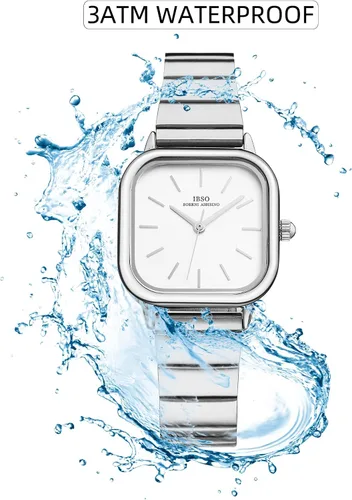 Vista 5 de IBSO BOERNI AIBISINO Relojes de cuarzo para mujer, esfera cuadrada, relojes casuales, reloj analógico, impermeable, reloj de moda para niñas