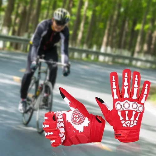 Vista 5 de Guantes de ciclismo de esqueleto, guantes de motocicleta, guantes acolchados de montaña para hombres y mujeres, resistencia al aire libre