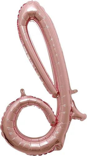 Vista 5 de Globo de aluminio en forma de escritura de oro rosa, 16 pulgadas (paquete de 1) - Elegante decoración de globos del alfabeto, perfecto para fiestas