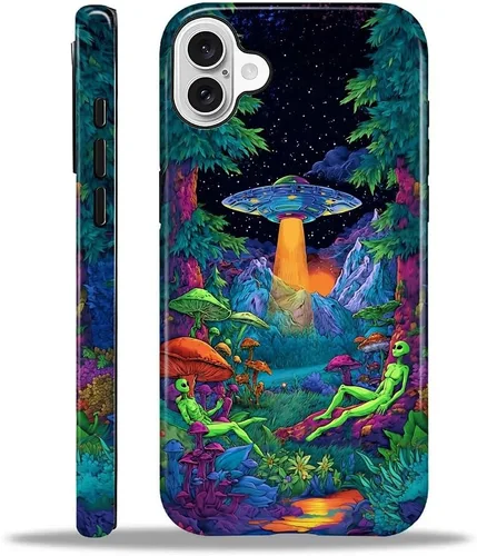 Vista 27 de Funda para iPhone 11 Funda, Diseño de Plantas de Nave Espacial Alienígena - Protección Dual Híbrida Silicona + PC Duro Resistente a Golpes Cubierta