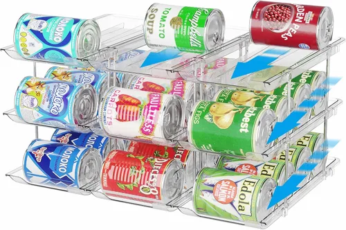 Vista 8 de Organizador de latas BingoHive para despensa apilable de 5 niveles, organizador de almacenamiento de latas para despensa, organizador de latas