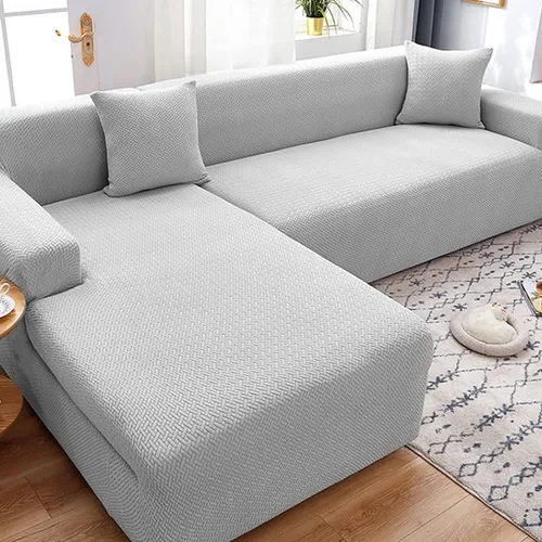 Vista 10 de ZPEE Fundas de sofá de forro polar en forma de L, funda elástica suave para perros, mascotas, sala de estar, protector de muebles, funda Azul