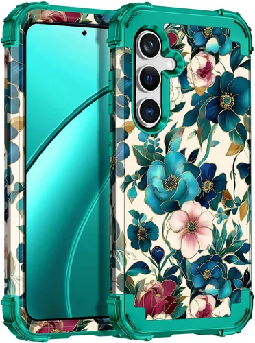 Vista 52 de Miqala Funda para Galaxy S24 5G, brilla en la oscuridad, tres capas, resistente, a prueba de golpes, protección completa, parachoques de plástico