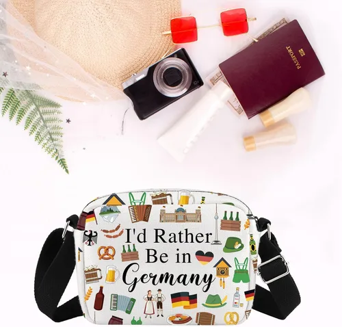 Vista 7 de PWHAOO Bolsa de maquillaje de viaje de Alemania, preferiría estar en Alemania, bolsa de cosméticos para vacaciones - Regalo de recuerdo, Más bien