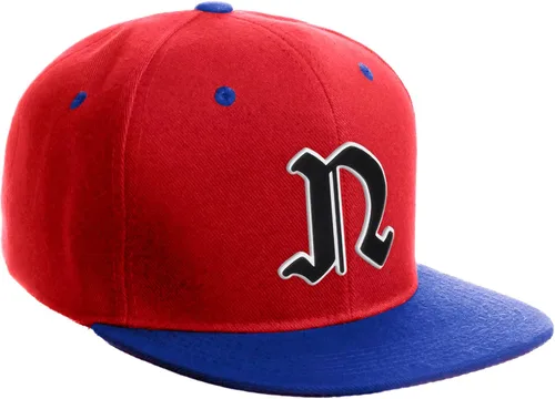 Vista 548 de Daxton Gorra clásica con visera de billete plano con letras del alfabeto inglés antiguo de la A a la Z
