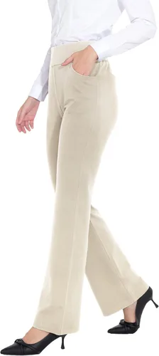 Vista 2 de ZTN Pantalones de vestir de cintura alta para mujer, pantalones de trabajo con control de abdomen, pantalones casuales de negocios con 4 bolsillos