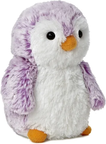 Vista 2 de Aurora® Juguetón Pompom Penguin™ Brights - Compañeros vibrantes para abrazos cálidos - Perfecto para adultos, niños y cumpleaños - Violeta 6 pulgadas