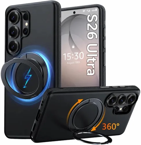 Vista 39 de Oterkin Funda para Google Pixel 10a con soporte magnético de giro de 360° [compatible con MagSafe] [antideslizante] [15 pies] a prueba de golpes