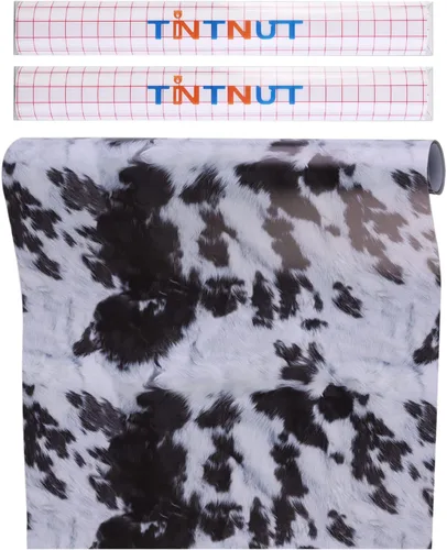 Vista 13 de Tintnut Rollo de vinilo permanente de piel de vaca, 12 pulgadas x 5 pies, vinilo adhesivo con estampado de vaca, vinilo con estampado de animales