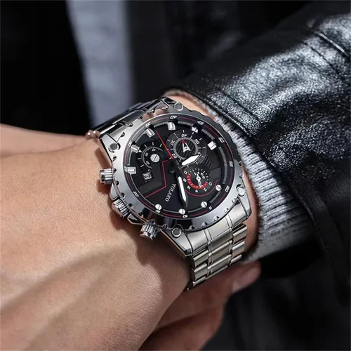 Vista 3 de CdyBox Reloj de pulsera de cuarzo de moda para hombre, reloj de pulsera de acero para hombre