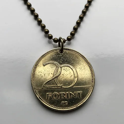 Vista 4 de 1994 Hungary Magyar 20 Forint coin pendant jewelry Hungarian iris flower Budapest Debrecen Szeged Miskolc Pécs Gyr Óbuda Tolna Matyó Hollók