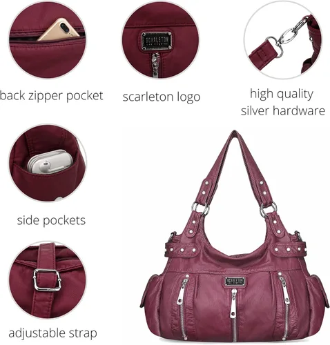 Vista 5 de Scarleton Bolso de mano para mujer, monederos para mujer, bolsos de hombro para mujer, H1292