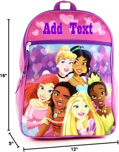 Vista 8 de Mochila escolar personalizada de 16 pulgadas - Princesses Squad