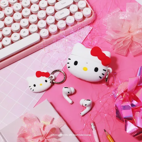 Vista 7 de iFace Funda Hello Kitty para AirPods Pro/Pro 2 + funda para iPhone 14 Plus (Kawaii Arcade)