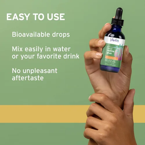 Vista 6 de Life-flo Yodo líquido más 150 mcg, suplemento para el apoyo tiroideo,* fórmula saludable de energía y metabolismo* con yodo y yoduro de potasio