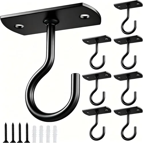 Vista 24 de Ganchos de techo para plantas colgantes, paquete de 2.5 pulgadas, ganchos de pared para plantas, luces, macetas, linternas, comederos de pájaros