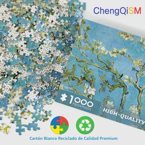 Vista 4 de CHengQiSM Rompecabezas de 1000 piezas con flores de almendra para adultos Flores de almendro