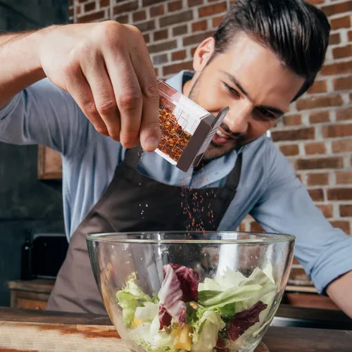 Vista 5 de URALFA Mini salero y pimentero con tapa, coctelero de especias de plástico, para condimentos, recipientes de especias de viaje sin especias