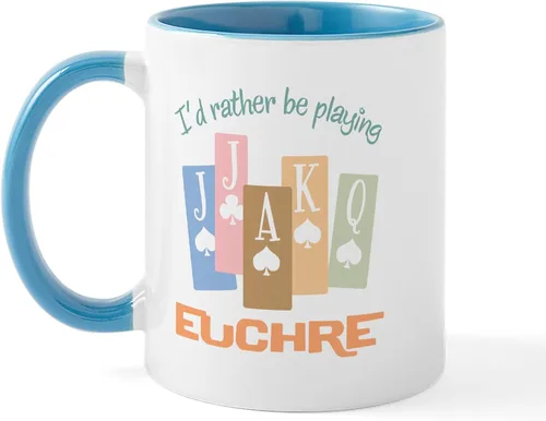 Vista 22 de CafePress Euchre Champ Mugs Taza de café de cerámica de 11 oz (11.0 fl oz)