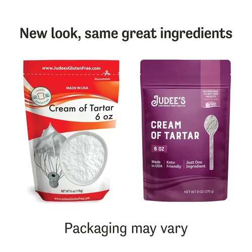 Vista 4 de Judee's Gluten Free Cream of Tartar - Estabilizador para hornear y crema de tártaro para hornear, sin gluten y sin OMG, apto para dieta cetogénica