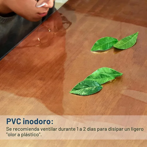 Vista 4 de Protector de Mesa Transparente Rectangular de 12x24 Pulgadas, 1.5mm de Grosor, Protector de Mesa de Plástico Transparente Impermeable, Antiarañazos