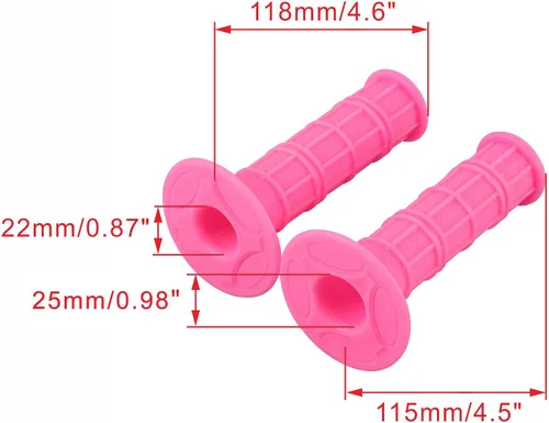 Vista 2 de WOOSTAR Empuñaduras de mango de acelerador estándar de 0.866 in de 7/8" YL-E033-131-143 Rosa