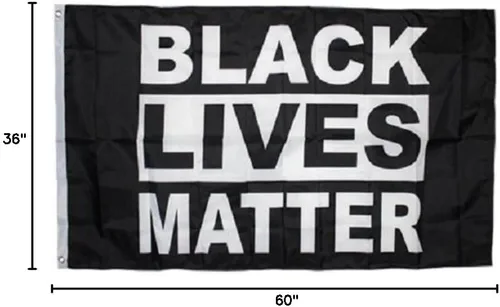 Vista 2 de Bandera de nailon de poliéster de 3x5 pulgadas, diseño de Black Lives Matter Black de 35.4 in x 59.1 in, ojales de doble costura, calidad premium