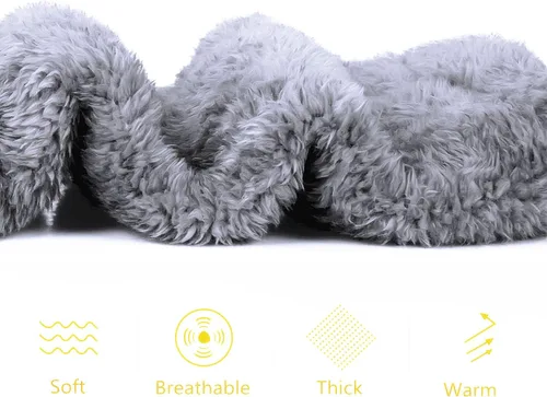 Vista 5 de Calcetines altos mullidos por encima de la rodilla, pantuflas de felpa, medias peludas de piernas largas, calcetines para dormir en casa de invierno