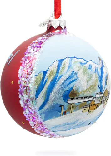 Vista 5 de Courchevel Ski Resort, Francia bola de cristal adorno de Navidad 4 pulgadas