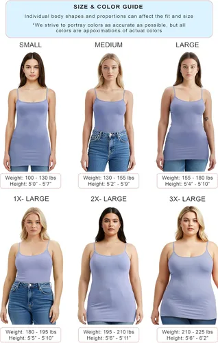Vista 199 de Emmalise Camisola larga casual básica para mujer, con tirantes ajustables, top en capas