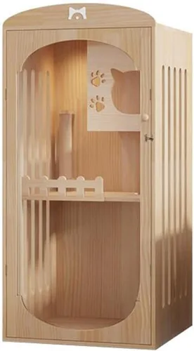 Vista 10 de Casa para gatos jaula para gatos Villa pequeña con inodoro de dos pisos para gatos Casa de gato Casa para el hogar Mascota Gatito Gato Villa