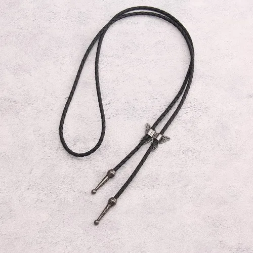Vista 291 de Jeilwiy Corbata de bolo para hombre, corbata de vaquero occidental, collar de corbata de bolo dorado, corbata de cuero, corbata de Halloween