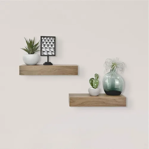 Vista 15 de MCS Estantes flotantes de grano de madera natural, 12 x 4 pulgadas, juego de 2, 12 x 4 pulgadas
