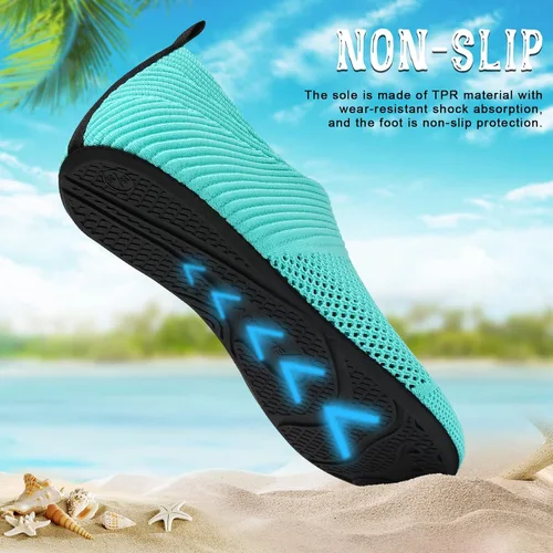 Vista 6 de ANLUKE Zapatos acuáticos para hombre y mujer, descalzos, calcetines acuáticos de secado rápido para playa, natación, surf, deportes acuáticos