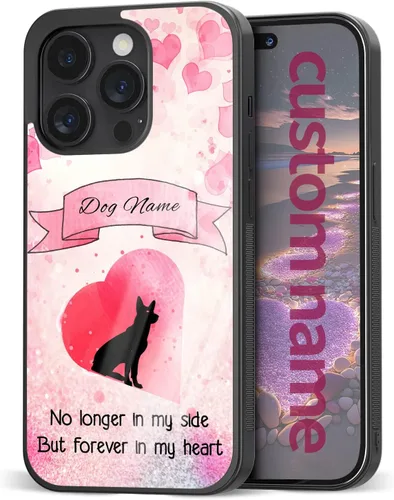 Vista 15 de Fundas personalizadas para teléfonos con nombre de perros y mascotas, Negro