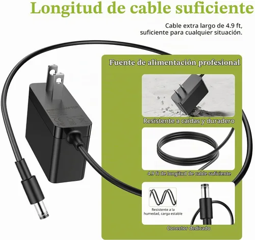 Vista 4 de Fuente de alimentación de 29.4 V 1 A compatible con GoTrax GKS Lumios/Plus/Pro/Edge/Nova/Glide Adaptador de corriente de cargador de repuesto, 5