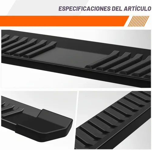 Vista 5 de (2 piezas) Estribos de aluminio negro de 6 pulgadas, escalones laterales, barras Nerf compatibles con Ford F150 Crew Cab 04-14 Alulminum Negro