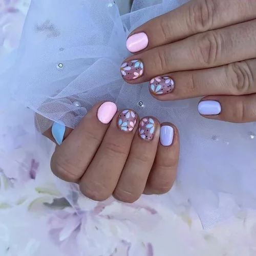 Vista 23 de Juego de 24 uñas postizas cuadradas cortas a presión, 3D, para primavera y verano, reutilizables, color naranja, uñas postizas a presión, lindas