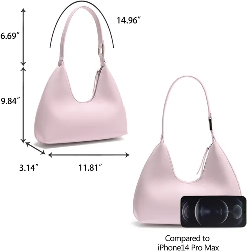 Vista 4 de NahiAoo Bolso de hombro para mujer, pequeño, negro, blanco, bolso de hombro, bolso hobo de moda, bolso de media luna 2023