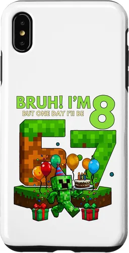 Vista 11 de Bruh I'm 8 But One-Day I'll Be 67 Retro 8th Birthday Kids Case for iPhone 17
