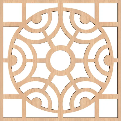 Vista 4 de Walton Paneles de pared decorativos de madera con calado, pequeños, 11 3/8 pulgadas de ancho x 11 3/8 pulgadas de alto x 1/4 pulgadas de alto, nogal