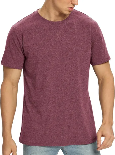 Vista 40 de NITAGUT Camiseta clásica de algodón para hombre con cuello redondo
