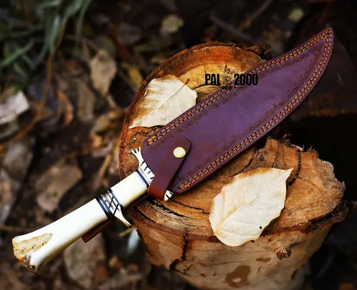 Vista 9 de PAL 2000 KNIVES Acero de Damasco hecho a mano 15 pulgadas caza Bowie cuchillo 9871