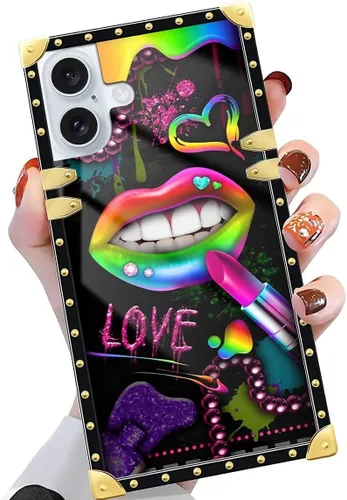 Vista 110 de Funda compatible con iPhone X/Xs, TPU suave de lujo y parte trasera de policarbonato duro para niñas y mujeres, funda protectora a prueba de golpes