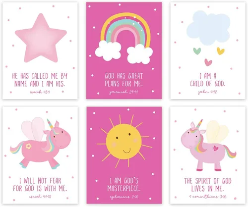 Vista 11 de Andaz Press Póster de arte de pared colgante sin marco con versículos bíblicos cristianos, citas para habitación de niños, 8.5 x 11 pulgadas