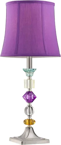Vista 6 de Bijoux - Lámpara de mesa de 25 1/2" de alto, acrílico, color morado Acrílico apilado sombra púrpura
