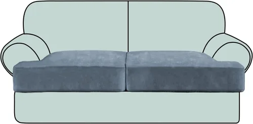 Vista 25 de Fundas de cojín de terciopelo elástico de lujo para sofá, juego de 3 piezas para sofás en forma de T, fundas antideslizantes y lavables, protector