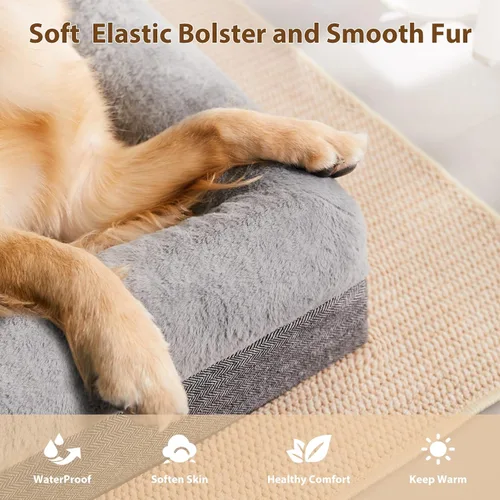 Vista 8 de BFPETHOME Camas para Perros Pequeños, Cama para Perros Lavable con Laterales, Colchonetas Ortopédicas Suaves de Tamaño Mediano con Funda Removible