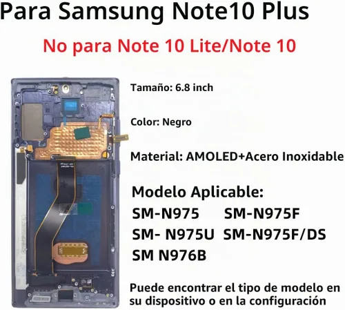 Vista 2 de OLED para Samsung Galaxy Note 10 Plus pantalla LCD reemplazo con marco nota 10+5G pantalla táctil digitalizador Asamblea kit de herramientas N975F