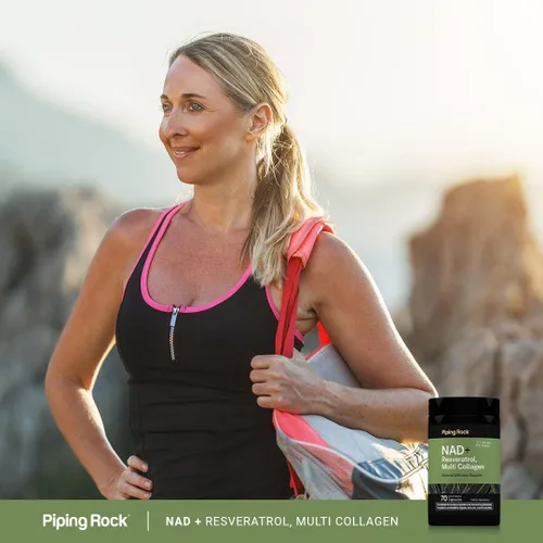 Vista 6 de Piping Rock Suplemento NAD Resveratrol Plus Colágeno 70 Cápsulas